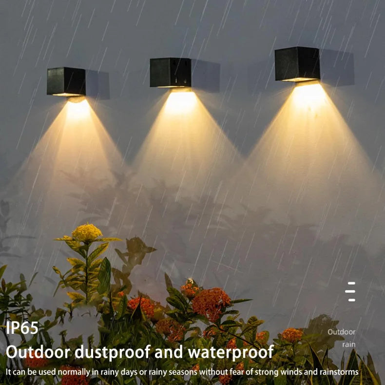 Solar LED Wall Light – RGB Color Change, Cordless & Outdoor Waterproof