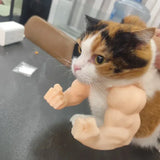 Cat Collar with Bodybuilder Arms – ABS Plastic, Lightweight & Funny Costume