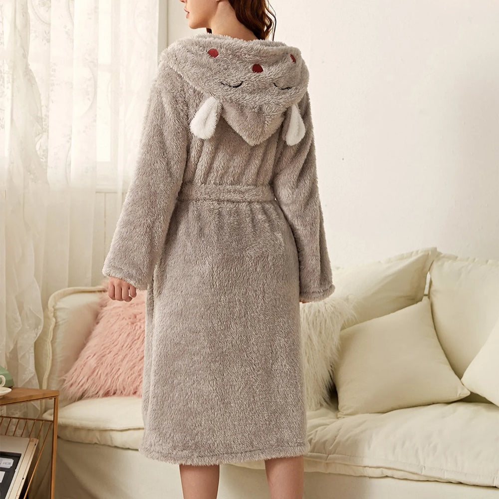 Gemütlicher Flanell-Bademantel mit Kapuze für Damen und Herren – Weich, Warm und Stylish