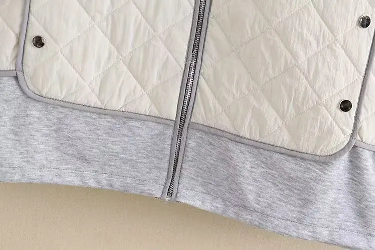 Plus Size Diamond-Quilted Hooded Jacket - Stylish Fall Edition for Women
