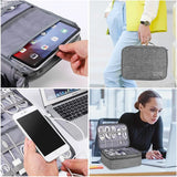 Travel Cable Organizer Bag – Water-Repellent Oxford, Dual-Layer Storage & 6 Colors