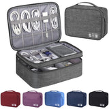 Travel Cable Organizer Bag – Water-Repellent Oxford, Dual-Layer Storage & 6 Colors
