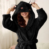 Gemütlicher Flanell-Bademantel mit Kapuze für Damen und Herren – Weich, Warm und Stylish