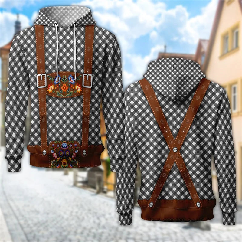 3D Bavarian Hoodie with Beer Mug Print – ProstZeit Oktoberfest 2025