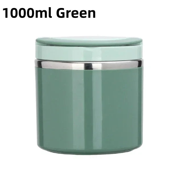 Insulated Stainless Steel Lunch Box – 630-1000ml, Leakproof Lid & Carry Handle