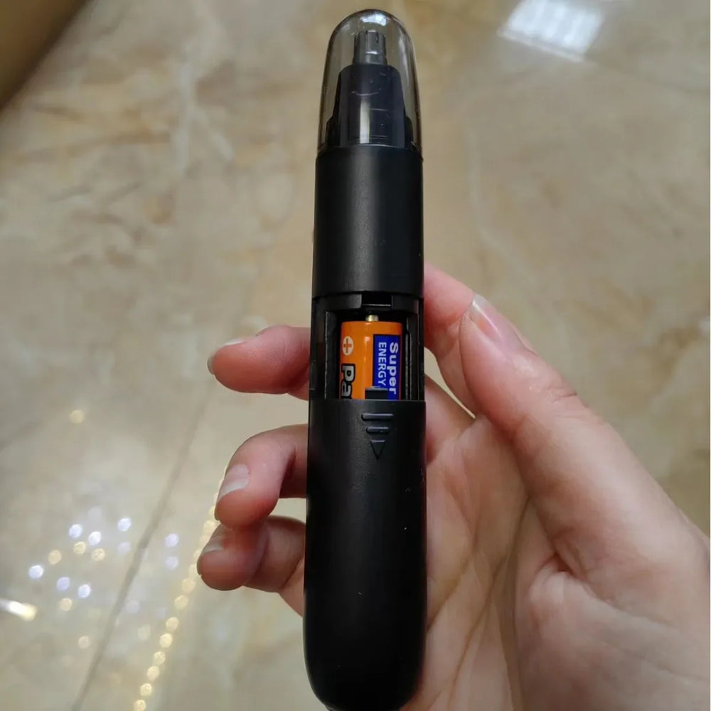 Electric Nose Hair Trimmer – Waterproof, LED Light & Ear/Eyebrow Attachments