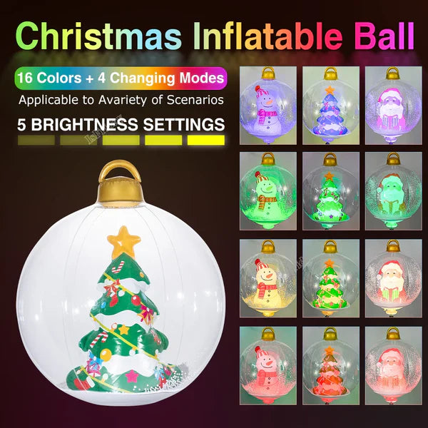 Enhanced Product Title: **LED Inflatable Outdoor Christmas Ball with Lights – Festive Holiday Decoration for Yard & Garden**