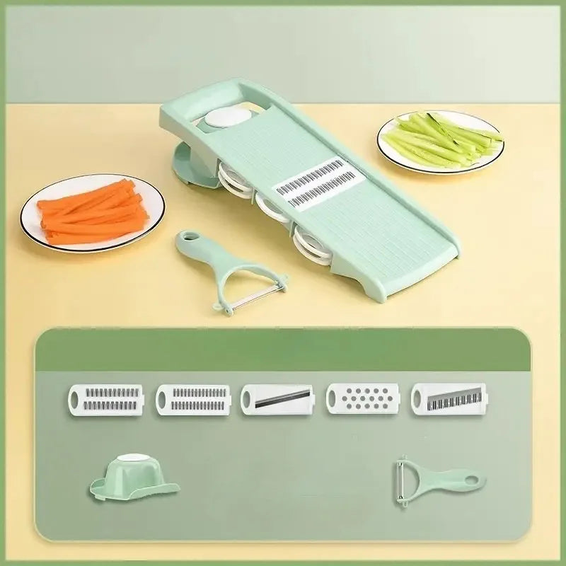 Multifunctional Vegetable Slicer – Stainless Steel Blades, Julienne & Ergonomic Grip