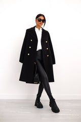 Double-breasted women's wool coat – Celina