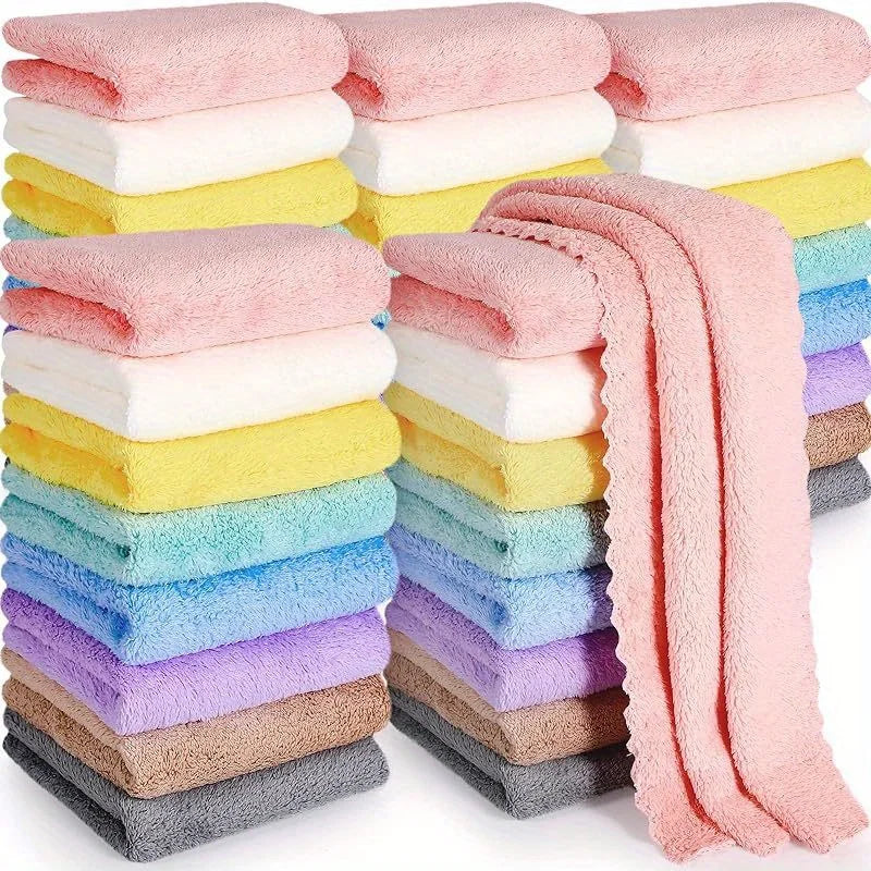 20-Piece Washcloth Set – Soft Polyester, Quick-Dry & 24x24cm Face Cloths