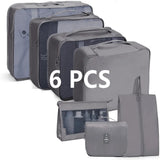 6-Piece Packing Cube Set – Waterproof Polyester, Breathable Mesh & Suitcase Organizer