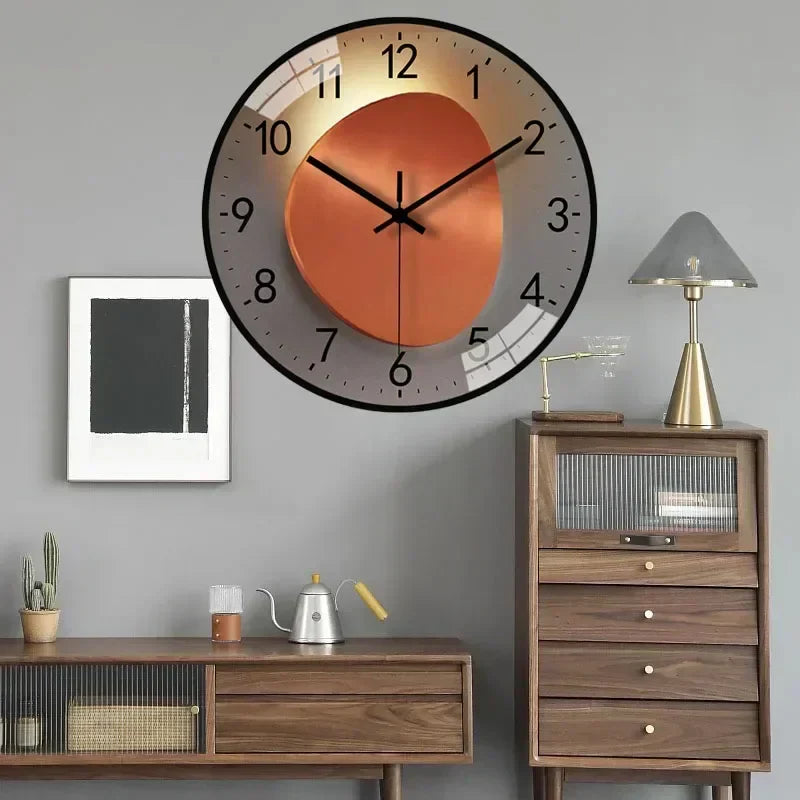 Silent Wall Clock 20cm – Glass Cover, Metal Hands & Silent Quartz Movement