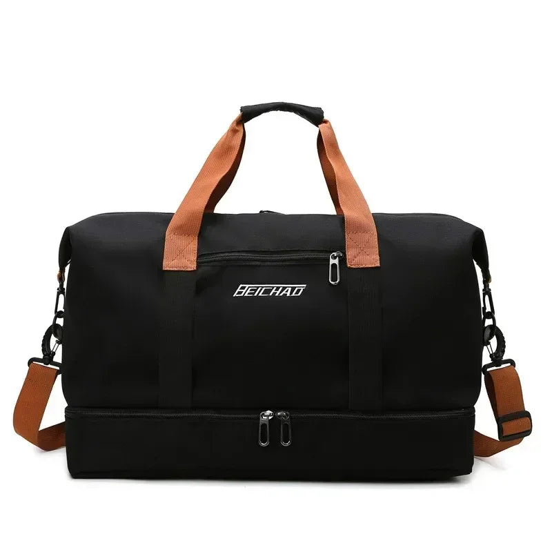 Gym Duffel Bag – Shoe Compartment, Wet-Dry Separation, Water-Repellent 46×28×25cm