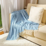 Striped Cotton Throw Blanket – 100% Cotton, Fringed, 127×172cm & 130×220cm