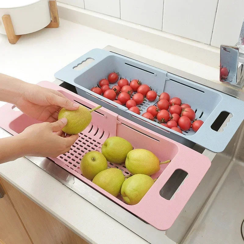 Expandable Dish Drying Rack – Auto-Drain, Adjustable & Over-Sink Design