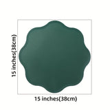 FloraMat | Luxury Round Faux Leather Placemats | Embossed Flower Design