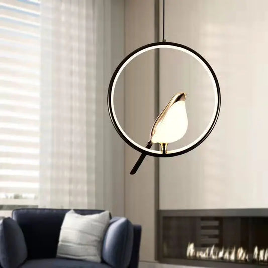 Magpie Pendant Light – Nordic Design, LED Bird Motif & Adjustable Height
