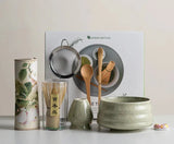 Matcha Set 8-Piece Sakura Design Ceramic Bowl Bamboo Whisk Frother