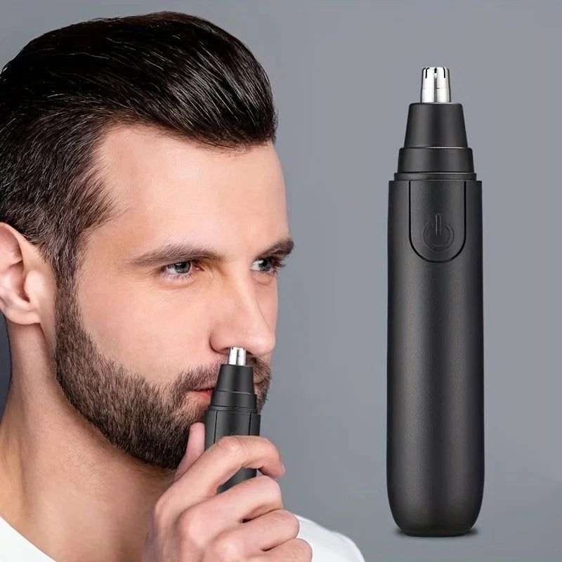 Electric Nose Hair Trimmer – Waterproof, LED Light & Ear/Eyebrow Attachments