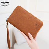 RFID Passport Organizer – Faux Leather, Holds 4 Passports & Zip Closure