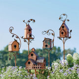 Kalsten | Metal art birdhouse garden stake - Talart
