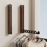 Folding Wall-Mounted Clothes Rack – Wood & Metal, Space-Saving Garment Bar