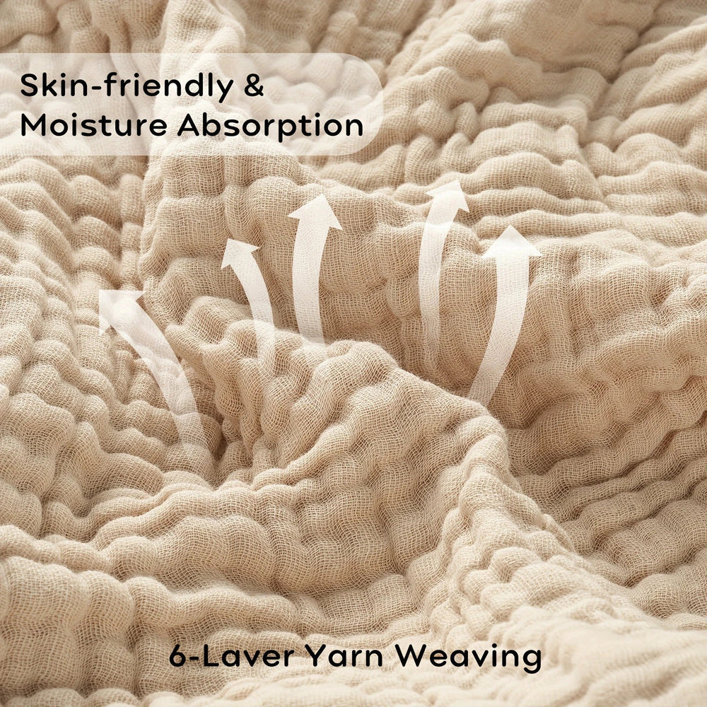 Muslin Throw Blanket – 100% Cotton, 6-Layer Breathable Weave & Three Sizes