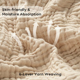 Muslin Throw Blanket – 100% Cotton, 6-Layer Breathable Weave & Three Sizes