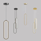 Modern Minimalist LED Pendant Light | Gold & Black Hanging Lamp for Bedroom, Dining & Living Spaces