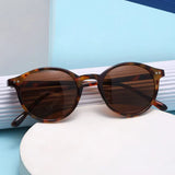SunnyStyle Leopard-Print Retro Round Polarized Sunglasses