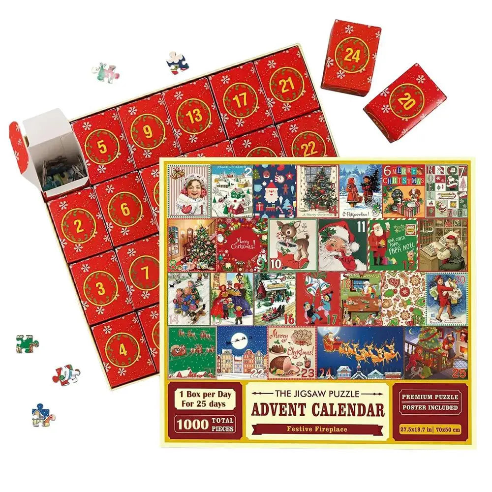 Enhanced Product Title: "Festive Puzzle Advent Calendar - 24 Unique Holiday Puzzles for Family Fun" 

This title includes keywords that can improve search visibility while clearly describing the product.