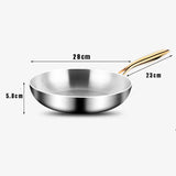 316 Stainless Steel Frying Pan – 7-Ply Uncoated, Gas & Induction Compatible