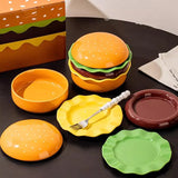 Burger-Shaped Serving Set – Stackable Plastic, 5-Piece & 7-Piece Options