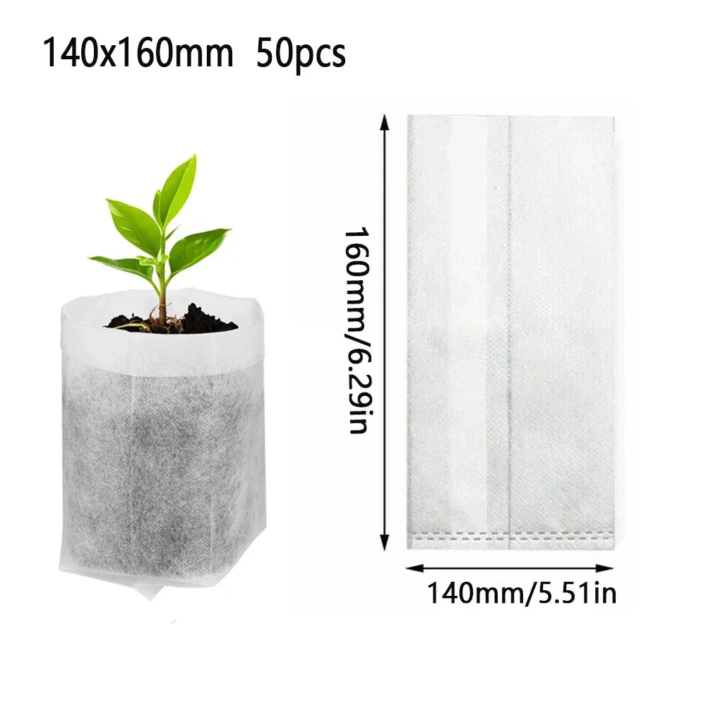 Biodegradable Seedling Bags – Breathable Nonwoven, Root-Friendly & 25/50/100 Pack