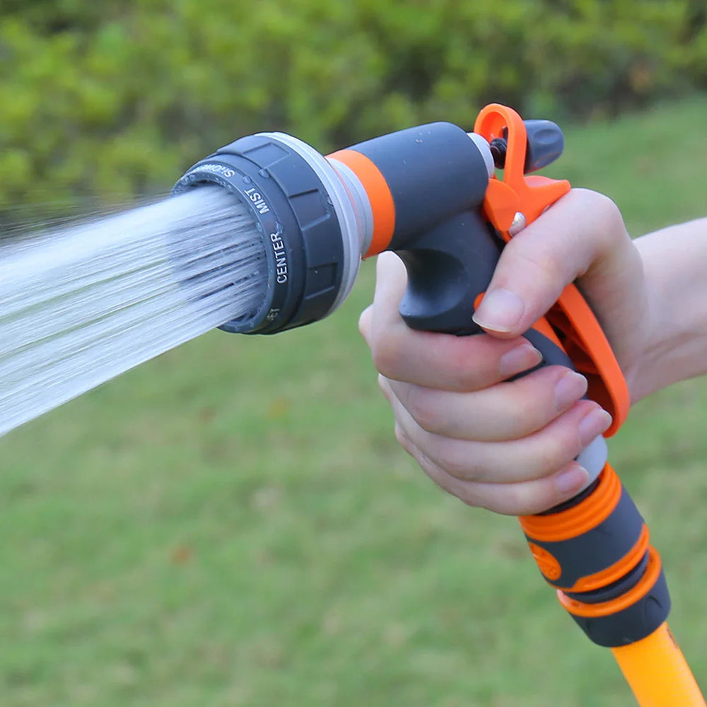 Garden Hose Spray Nozzle – 8 Spray Patterns, Anti-Slip Grip & Universal Fit