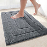 Non-Slip Microfiber Bath Rug – Double-Frame Design, Absorbent & Machine-Washable