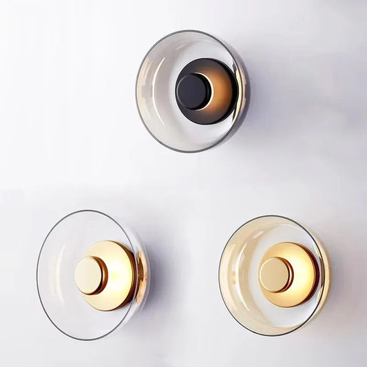 LED Wall Sconce – Nordic Glass Design, Modern Round & Decorative Light