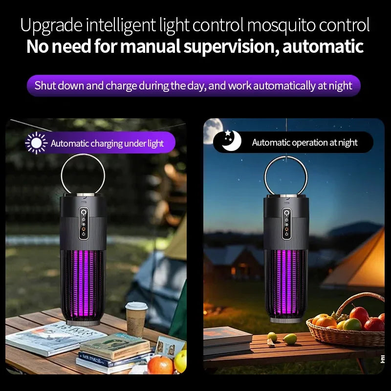 Electric UV Mosquito Trap – Rechargeable, 24-Hour Runtime & Portable Camping Lamp