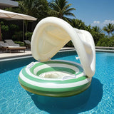 Inflatable Pool Float with Sun Canopy – PVC, Grip Handles & Shade