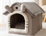 Weiches Tierhaus-Bett für Katzen und kleine Hunde – Gemütliches Schlafhäuschen mit Kuschelfunktion
