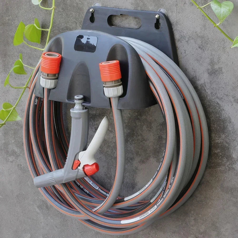 Wall-Mounted Garden Hose Holder – Durable PP, Carry Handle & Weatherproof