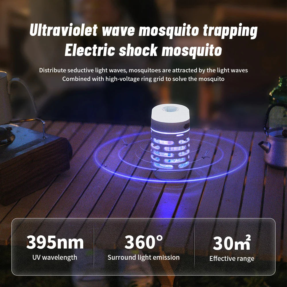 Electric UV Mosquito Trap – 30m² Coverage, IP44 Waterproof & 360° 395nm Light
