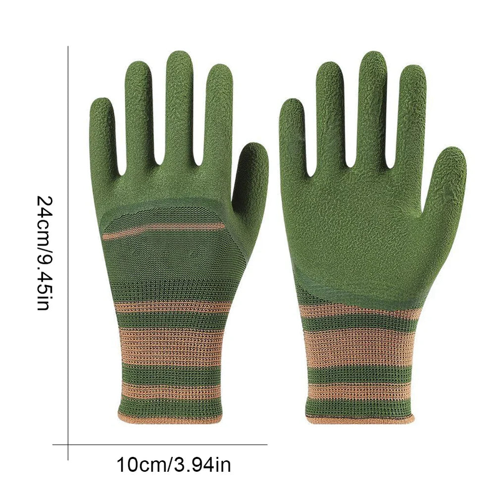 Thorn-Resistant Garden Gloves – Unisex, Waterproof Latex & Breathable Green