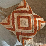Tufted Throw Pillow – 45×45cm, Handwoven Texture & Geometric Pattern