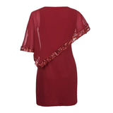 Elegant Plus-Size Sequined Fall Dress - Perfect for Special Occasions