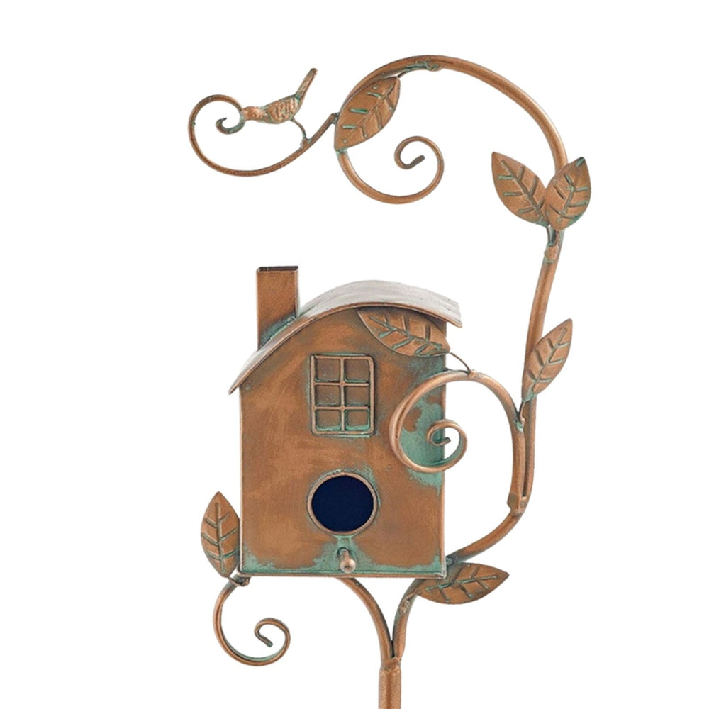 BowLift | Metal Art Birdhouse on Garden Stake - FeatherNest
