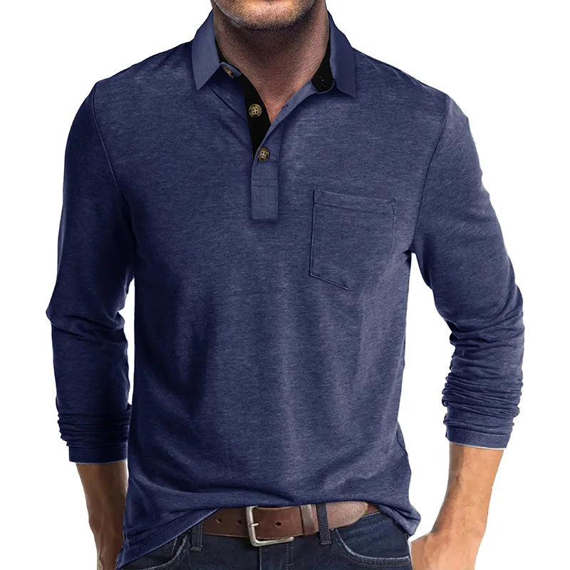 Matteo Men's Long-Sleeve Polo - Breathable & Versatile