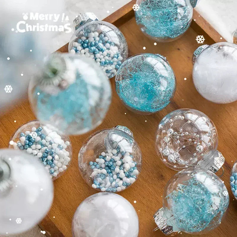 Transparent Hollow Christmas Baubles – 24 Pack Fillable Clear Ornaments