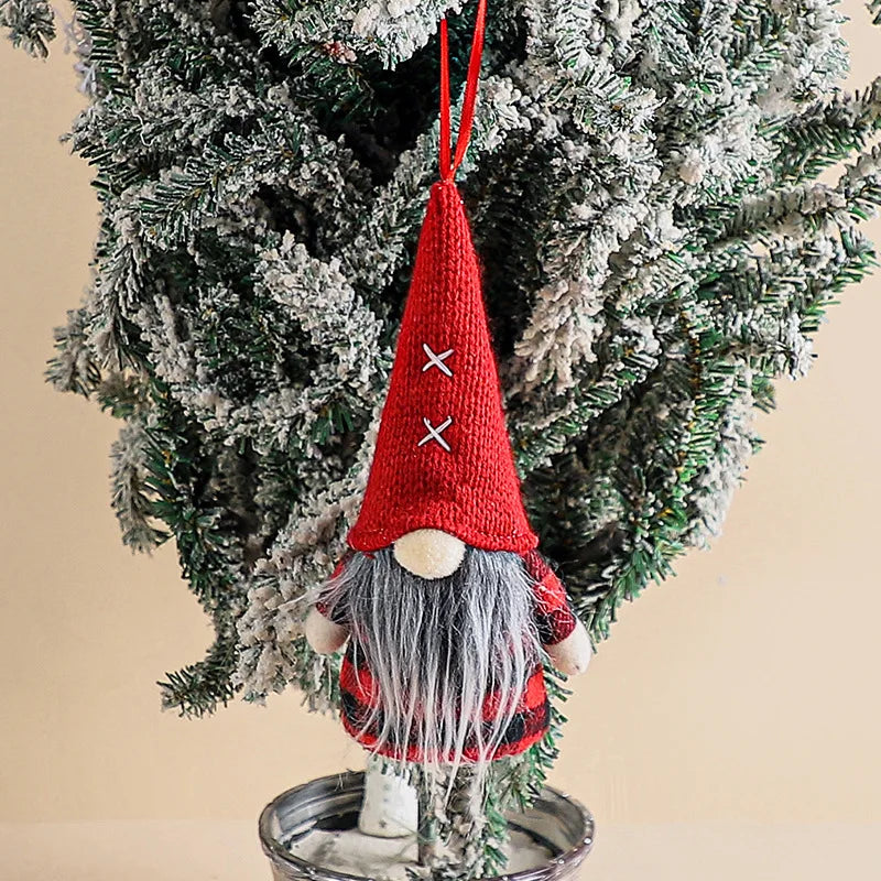 Plush Christmas Gnomes with Jingle Bells and Holly – Buffalo Check Set