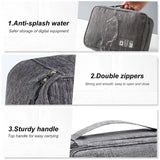 Travel Cable Organizer Bag – Water-Repellent Oxford, Dual-Layer Storage & 6 Colors